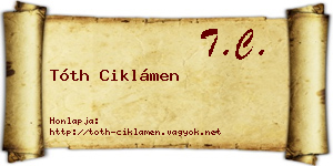Tóth Ciklámen névjegykártya